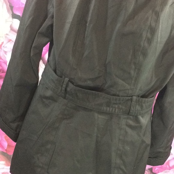 ☕️⌚️🎀NEW Esprit Black & Pink trench Coat! Sz L - Picture 6 of 7